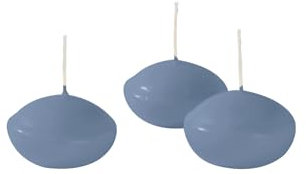 Lot de 20 bougies flottantes Ø 4,5 cm H. 2,8 cm - Bleu poudré