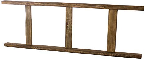 Kistenkolli Altes Land Deko Holzleiter als Handtuchhalter Badezimmer Bad Kleiderleiter Handtuchleiter 100cm 3 Sprossen (Braun, 100 x 35cm)