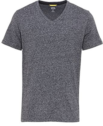 camel active Herren Basic Kurzarm T-Shirt mit V-Ausschnitt aus biologischer Baumwolle in Grau, Grün, Dunkelblau und Dunkelgrau Dunkelgrau menswear-6XL
