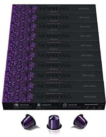 Nespresso Original Cápsulas de Café Arpeggio, 100 Cápsulas para Máquina de Café, Cafetera, Tueste Intenso con Notas de Cacao…