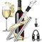 LEBEXY Stainless Steel Wine Cooler Bar with Decanter Aerator, Gift for Wine Lovers, Bottle Cooler Set, 2 Pieces Cooling Rod