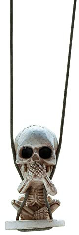 ISAKEN Auto Anhänger Swingender Skelett Totenkopf - Halloween Deko Retro Punk Hip Hop Cooles Rückspiegel Autospiegel Zubehör Innenraum für Frauen Männer