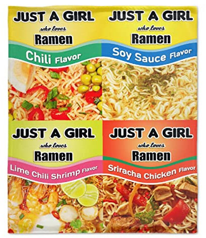 Todeyya Ramen Hühnerdecke Ramen Decke Ramen Geschenke Ramen Plüsch Fleece Überwurf Klimaanlage Steppdecke Leichte Gemütliche Plüschdecke für Sofa L 203,2 x 152,4 cm für Erwachsene