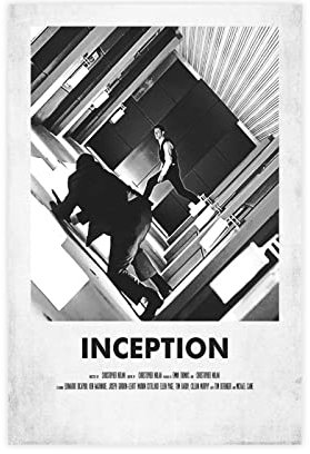 KOURT Vintage-Filmposter Inception 1 Leinwand-Poster, Wandkunst, Dekoration, Bild, Gemälde für Wohnzimmer, Schlafzimmer, Dekoration, Rahmen: 30 x 45 cm