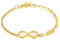 OIDEA Damen Armband, Infinity Unendlichkeitszeichen mit Zirkonia Edelstahl, Verstellbar 22 cm Geschenk in Geburtstag Jahrestag, Gold