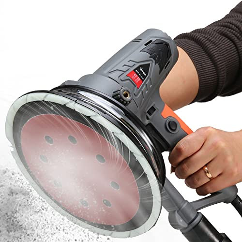 Wall Polishing Machine, 1390W Drywall Sander with LED Lighting, Strips Sheetrock Sander with Adjustable Speed, Electric Wall Grinding Machine with Vacuum Bag and Dust Collection Pipe