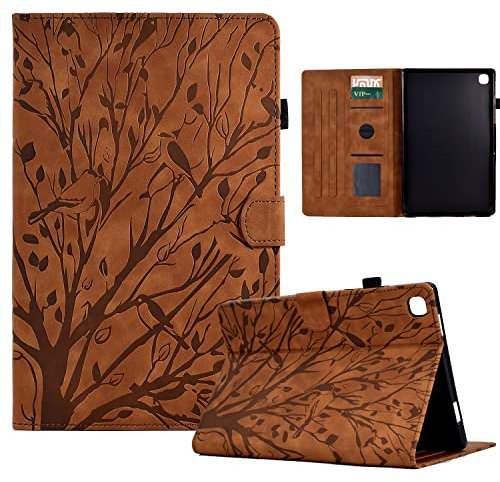 Bxithnr® Funda Galaxy Tab A7 Lite 8,7'' 2021 Ultra Slim PU Protectora Carcasa con Función de Soporte y Ranura para Tarjetas para Samsung Galaxy Tab A7 Lite 8,7 SM-T227/T225/T220 Tablet - Marrón