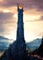 Displate Offiziell Middle Earth MetallPoster Magnetische Befestigung Inklusive Lizenziert Bilder Hochwertiges Poster Black Gate of Mordor - Dark Fortress at dawn 45 cm x 32 cm