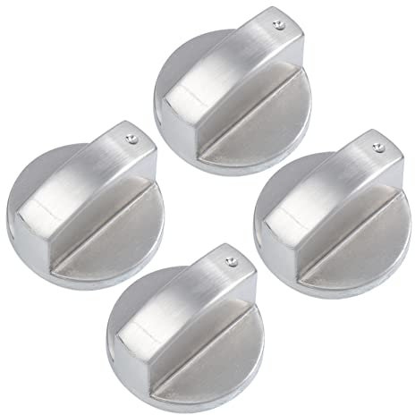 Housoutil 4pcs Replacement Stove Knobs Metal Zinc Alloy 8mm Burner Control Knobs Universal Electric Range Cooktop for Home Kitchen