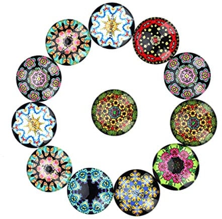 FOMIYES 20 Stücke Runde Glas Patches Edelsteine ​​glas Aufkleber Schmuck Material Für Decor Handwerk