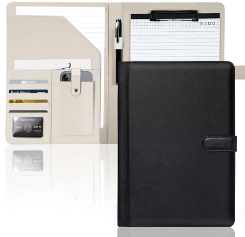 INYEEXUP Porte Document Homme e Femme - Porte Documents A4 Cuir de Haute Qualité avec Fermeture Magnétique, étanche - porte bloc a4 avec pince Parfait pour Conferencier