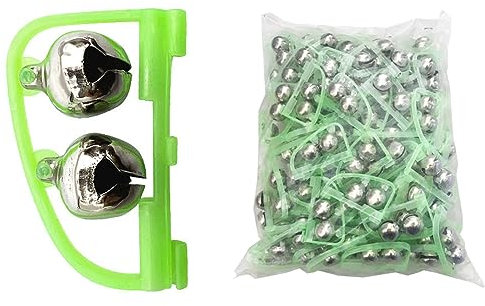 100 Stück Angeln Alarm Glocken, Doppelglocke Angelrute Angeln Alarm Angeln Float Rod Glocken Angeln Rod Blinker Köder Alarm