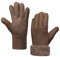 MGGMOKAY Herren Lederhandschuhe Schaffell Shearling Warme Winterhandschuhe,Braun,M