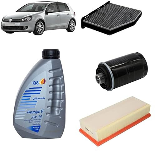 Kit tagliando 3 filtri + 5L olio Q8 5W30 per Volkswagen Golf 6 VI 2.0 GTI