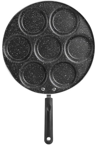 Pancake Maker Pan, Nonstick 7 Holes Mini Pancake Molds Egg Coated Frying Griddle Pan for Mini Uttapam