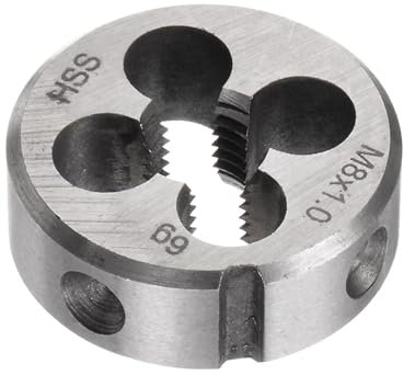 QUARKZMAN Terrajas Redondas Rosca Métrica M8 x 1 (Derecha) Acero de Alta Velocidad (HSS) Herramienta de Reparación de Terrajas para Cortar Tornillos