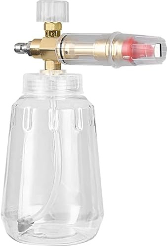 Canon à mousse neige compatible avec nettoyeur haute pression 1/4 à dégagement rapide, lance à mousse transparente réglable, distributeur de savon pour buse de pulvérisation réglable de 1 L (taille B)