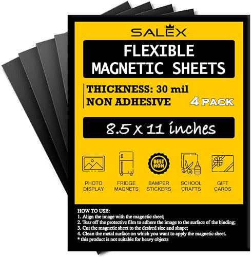 Magnetic Sheets 8.5 x 11 4 Pack Non Adhesive