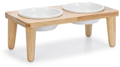 Designed by Lotte Dinnerset Djeha - Hundefutter Napf - Holz - 40x21x14,8