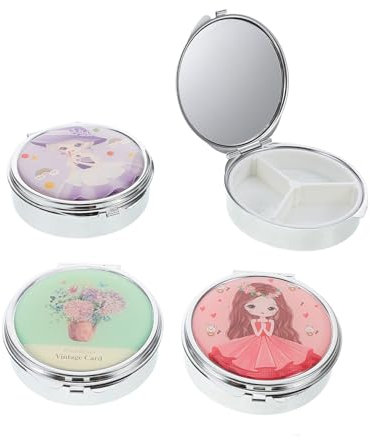 Gogogmee 2stücke Pillenbehälter Tragbar Runde Medikamentenbox Organizer Für Schmuck Kompakt Und Stilvoll Leicht Zu Transportieren Für Reisen Und Alltag