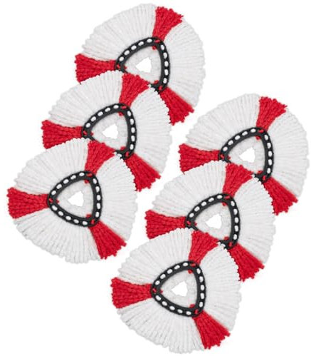 GFRED 6 Piezas Cabezas de Fregona de Repuesto Compatible con Vileda EasyWring y Clean Turbo 2 en 1 Repuesto para Fregona Microfibra de Recambio Apto para Todo Tipo de Suelos (Rojo 6Pcs)