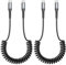 SUNGUY Cable USB C a C en espiral, [2 piezas 0,5m-1,2m] Android Auto Carplay cable de carga USB C cable de datos para iPhone 16/15 Pro Max Macbook Galaxy