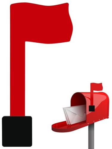 Juego de 2 banderas rotatorias de repuesto para buzón, accesorios para buzón, bandera autoadhesiva, montaje sin herramientas para decoración de pared al aire libre, buzones estándar, fácil de colocar