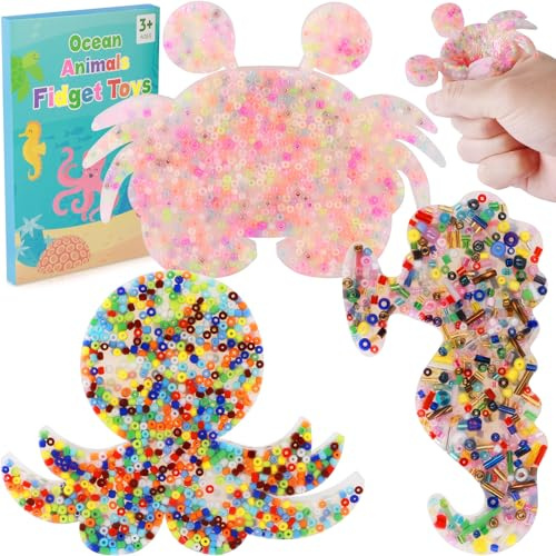 Meerestiere Picky Pad Anti Stress Spielzeug, Skin Picking Fidget Toys, Ocean Animals Picky Party Pad Fidget, Sensorisches Spielzeug Zum Skin Pickin, Skin Picking Fidget Toys for Antistress