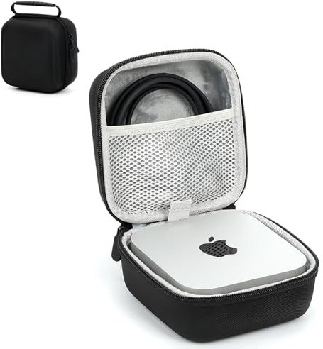 Hard Case for Apple Mac Mini M4,Durable Storage Box Compatible with 2024 Mac Mini M4/M4 Pro Accessories,Compact & Portable Organizer with Shockproof Design Travel & Office Use (Black)