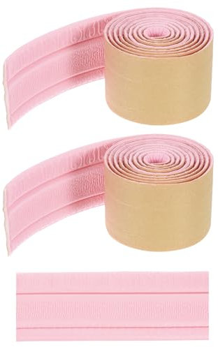 QUARKZMAN 2Pcs 3D Bande de Moulure Auto-Adhésive 89x3.1 Flexible à Coller pour Encadrement de Miroir de Porte d'Armoire, Joint de Finition, Rose