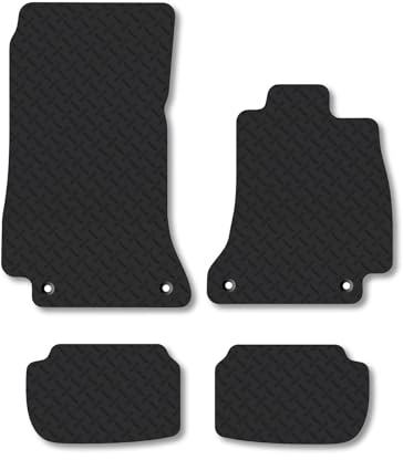 Mercedes E-Class Coupe (2016-2023) 5mm Rubber Car Mats Compatible Premium Durable Tailored Fit Heavy-Duty Floor Mats Set Accessory Waterproof Durable Custom Fit Water Resistant Easy-Clean