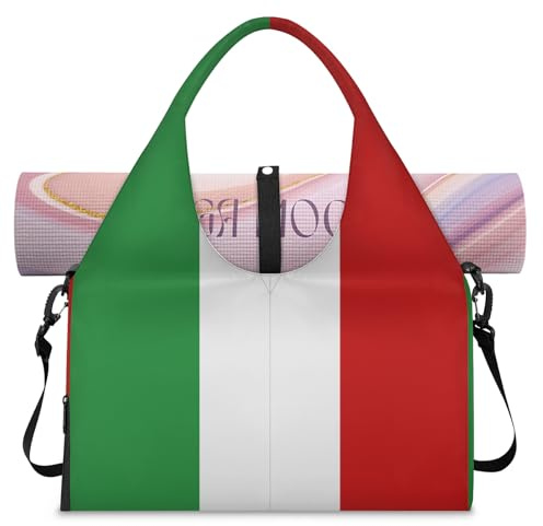 Sporttasche mit Italien-Flagge, mit Schuhfach, Flagge, Wochenende, Übernachtung, Tragetasche, Kabinengepäcktasche für Fitnessstudio, Yoga, Reisen, farbe, L, Reisetasche