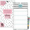 Familienkalender 2026 5 Spalten SCHWARZ-WEIß COLOUR Familienplaner 2026 mit STICKER Urlaub Recycling Ferien Wandplaner 2026 Wandkalender 23 x 43cm inkl. Okt-Dez 2025, Pflanzkalender, black white