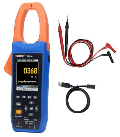 OWON Medidor de pinzas de corriente AC/DC, función de escritura, osciloscopio 3 en 1, vehículo eléctrico Bluetooth, medidor de pinzas Bluetooth y osciloscopio curvas de corriente y voltaje