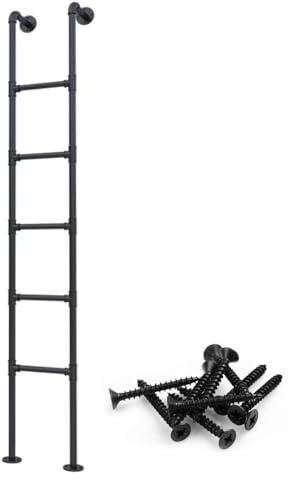 Escalera de metal montada en la pared, para uso en interiores y exteriores, 100-300 cm, ideal para ático, dormitorio, biblioteca, espacio de arrastre y escalada en sótanos