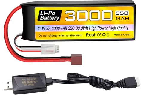 ZYGY 3S Li-ion Battery 11.1V 3000mAh 35C with T-plug with USB charging cable for RC Car Truck RC Boat RC Quadcopter FPV Drone Battery