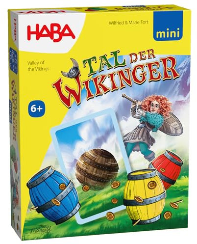 HABA Tal der Wikinger Mini – Kinderspiel des Jahres 2019, Reisespiel für 2-4 Spieler ab 6 Jahren, spannendes Taktikspiel mit Holzfiguren - 2012192001