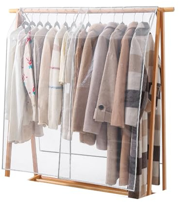 LUNAIZHUO Transparente Kleiderständer Abdeckung, Kleidersack für die Aufbewahrung von Jacken, Mänteln und Anzügen, Staubdichte Kleiderständer Schutzhülle(180x120cm/71x47in)