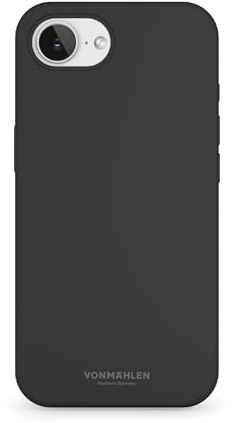 VONMÄHLEN Soft Silicone Case - Silikonhülle aus recycelten Materialien, kompatibel mit iPhone und MagSafe, Handyhülle mit Kamera-Displayschutz - kompatibel mit iPhone 16e & 17e - Black