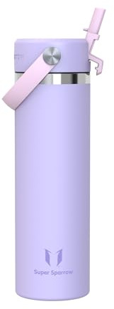 Sparrow Insulated Water Bottle with Straw Metal Water Bottles Drinks 750ml | Stainless Steel Drinks Bottle, Leakproof & BPA Free Flask, SwivelSip Flex Straw Cap, Reusable Sports,Gym Outdoor Travel
