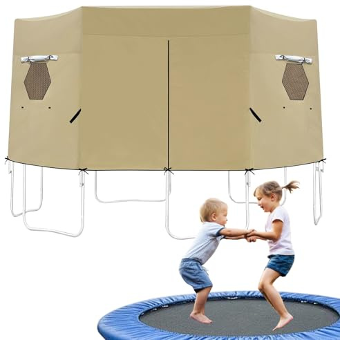 Celuicion Rundes für Trampolin, Sonnensegel und Markise für Trampolin, Sonnenschutz, wasserdicht, faltbar, UV-Schutz, für Komfort und Sicherheit