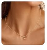 Turandoss Gold Initial Necklaces for Women - 14K Gold Plated Initial Name Letter Pendant Womens Girls Necklace, Gifts for Women Teenage Girls Girlfriend Birthday Jewellery
