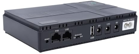 Luocute Kleine USV-Batteriesicherung, Unterbrechungsfreie 8800-mAh-Stromversorgung mit USB-Gleichstromausgang und POE-LAN-Schnittstellen für WLAN-Router-Modem, Mobiltelefonkamera (Europäische