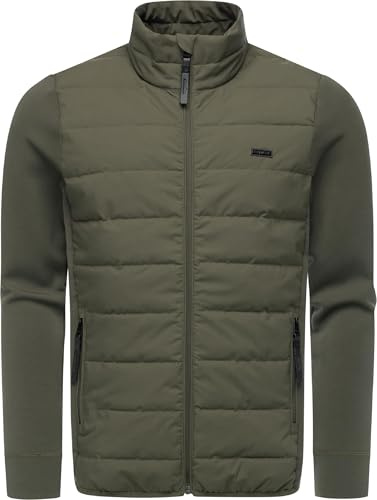 Ragwear Herren Funktions-Übergangsjacke mit Stehkragen im Materialmix leichte Steppjacke Rendan Tech YOUMODO S-4XL