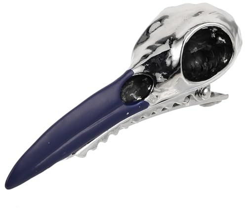 PRETYZOOM Pince à Cheveux Halloween de Crâne de Corbeau, Accessoire Gothique Noir Résistant, Barrette Squelette pour Fête et Cosplay, Tenue Ferme, Décoration Cheveux Originale