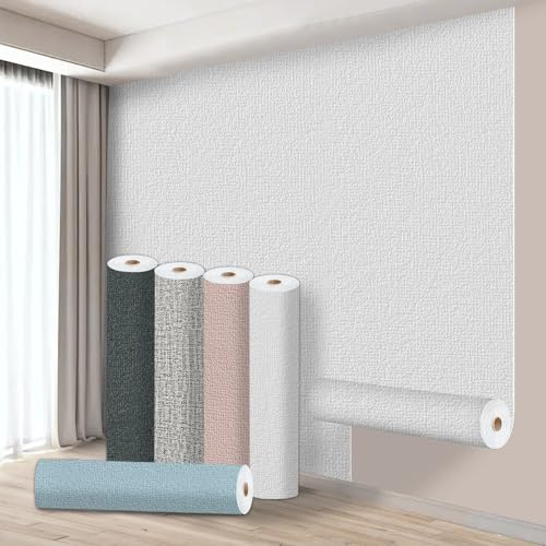 Takezuaa 2 Roll Self Adhesive Thermal Insulation Wallpaper 3mm Thick Peel and Stick Wallpaper for Walls Ceilings White Textured Waterproof Damp Proof Wallpapers for Bad Cold Walls 50cm x 2.8m