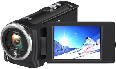Delmodes Videocamera da 2,7 K 56 MP, zoom digitale 16x, luce di riempimento per vlogging