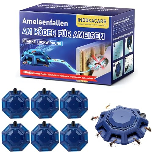 6 Stück Ameisenköderdose Set für Innen & Außen, Effektiver Ameisenköder & Sichere Ameisenfalle für Innen ist Geruchslos