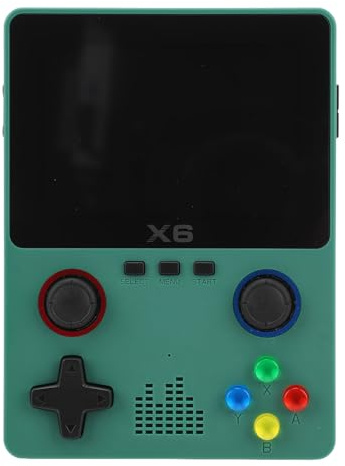 Generic Console di Gioco retrò Portatile con Schermo IPS da 3,5 Scheda di Memoria 32G Doppio Bilanciere 3D per Adulti Bambini 60Hz Gaming MD MAME SMC Emulatore Supporto Uscita TV (GREEN)
