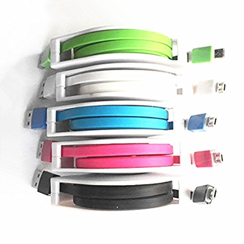 Hipipooo 5pcs 3M 9FT Multicolor Retractable Micro USB Charging Cable Sync Data Cable For Android Cellphones